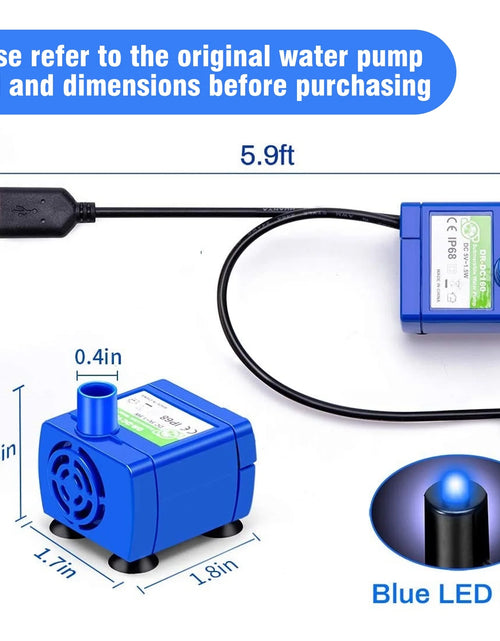 Load image into Gallery viewer, Cat Water Fountain Pump,  Pet Water Fountain Pump Compatible Motor for Pet Drinking Fountain Cat Water Dispenser Replacement
