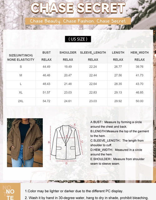 Load image into Gallery viewer, Full Zipper Puffer Jacket for Women Cropped Hooded Puffer Coat Winter Warm with Pockets Petite
