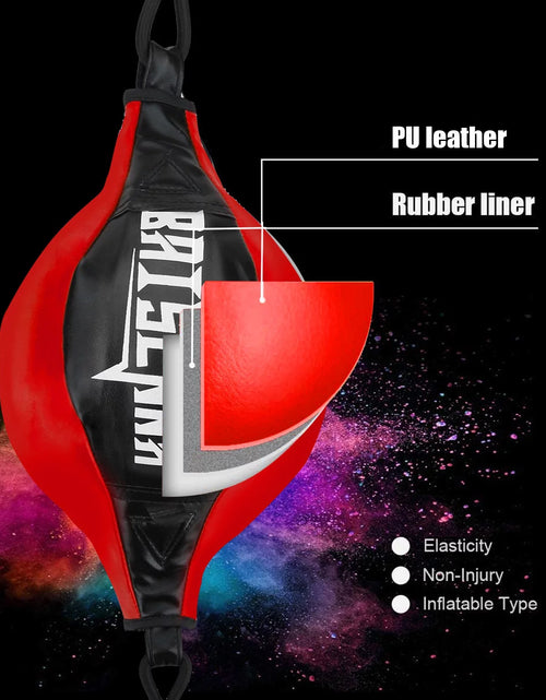 Load image into Gallery viewer, Double End Ball,  Boxing Speed Dodge Training Ball Leather Punch Bag Hanging Speed Ball for Gym Boxing Speed Training, Includes Cord, Stress Relief Exercise Equipment, Adult Teenagerss
