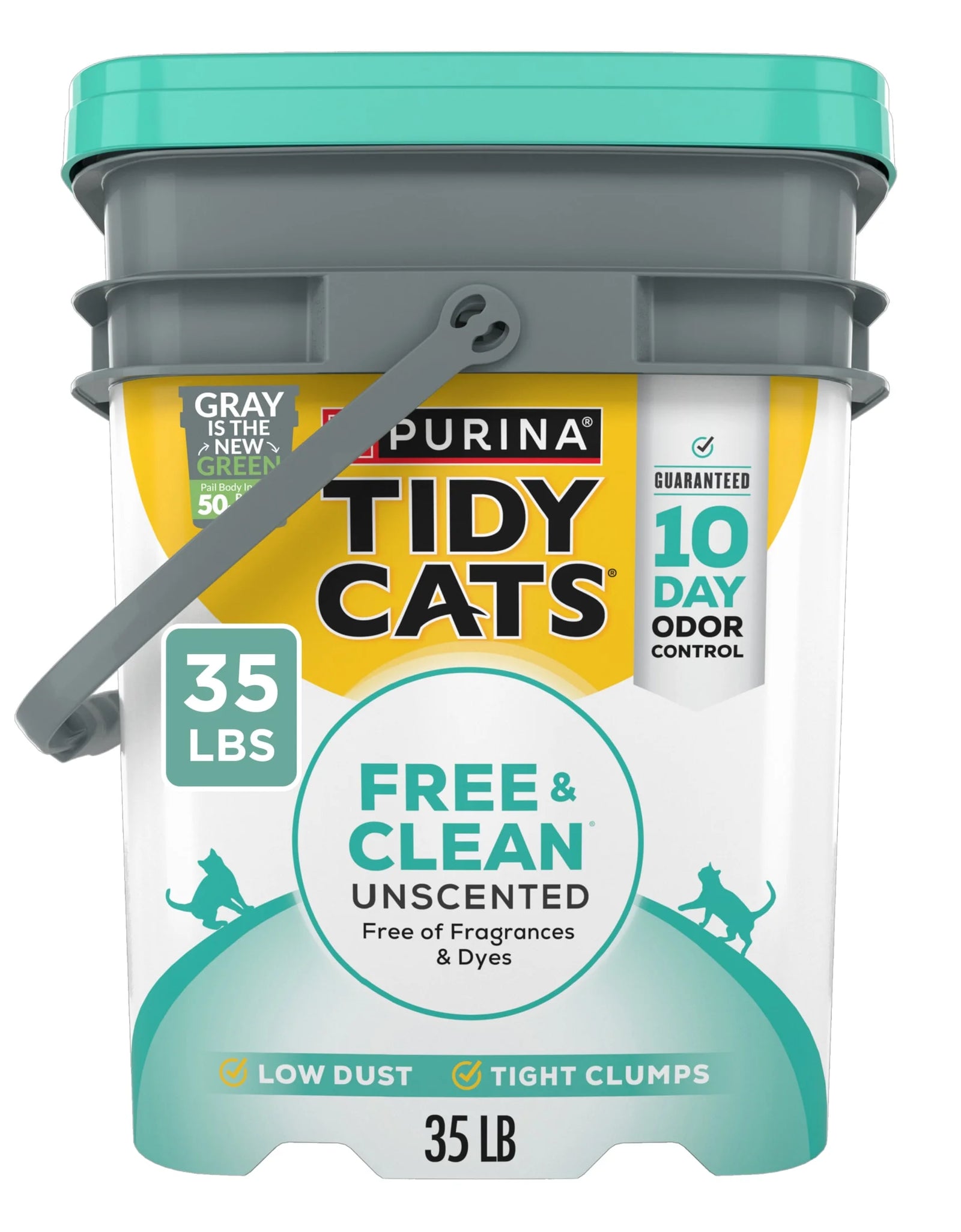 Purina  Free and Clean Clumping Cat Litter, Unscented, 35 Lb Pail