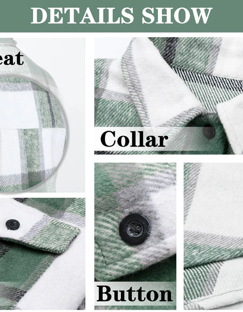 Load image into Gallery viewer, Flannel Shirts for Women Plaid Jackets Long Sleeve Shackets Womens Button down Coats Warm Blouses

