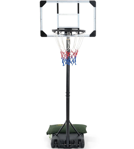 28In Basketball Hoop Basketball Goal System Height Adjustable 5.1Ft to 7Ft Court for All Age Ranges Indoor Outdoor Use