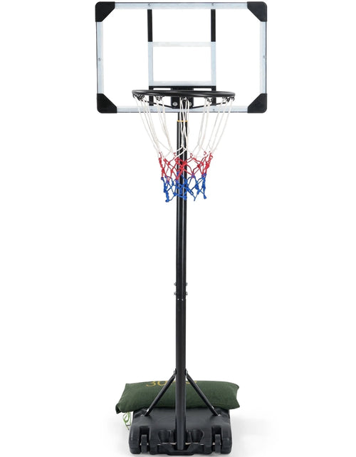 Load image into Gallery viewer, 28In Basketball Hoop Basketball Goal System Height Adjustable 5.1Ft to 7Ft Court for All Age Ranges Indoor Outdoor Use
