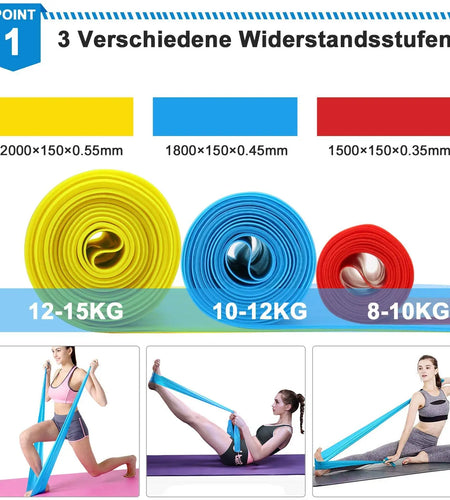 Elastic Fitness Bands 3Pcs Resistance Bands Elastic Fitness Tapes Yoga Pilates Crossfit Stretching Muscular Work Out Equipment