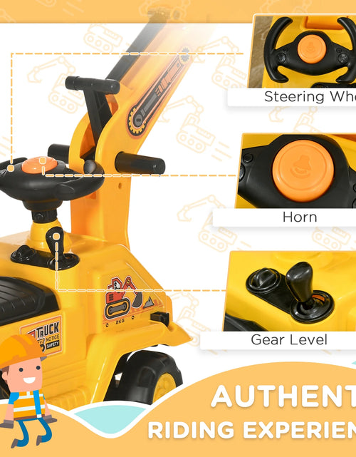 Load image into Gallery viewer, NO Power 3 in 1 Ride on Toy Excavator Digger Scooter Pulling Cart Pretend Play Construction Truck
