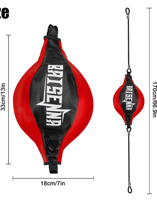 Load image into Gallery viewer, Double End Ball,  Boxing Speed Dodge Training Ball Leather Punch Bag Hanging Speed Ball for Gym Boxing Speed Training, Includes Cord, Stress Relief Exercise Equipment, Adult Teenagerss
