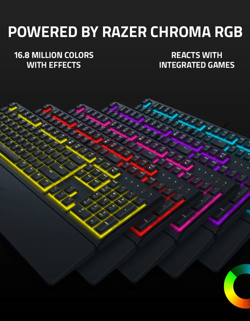 Load image into Gallery viewer, Ornata V3 X Full-Size Wired Membrane Gaming Keyboard for PC, Chroma RGB, Wrist Rest, Black
