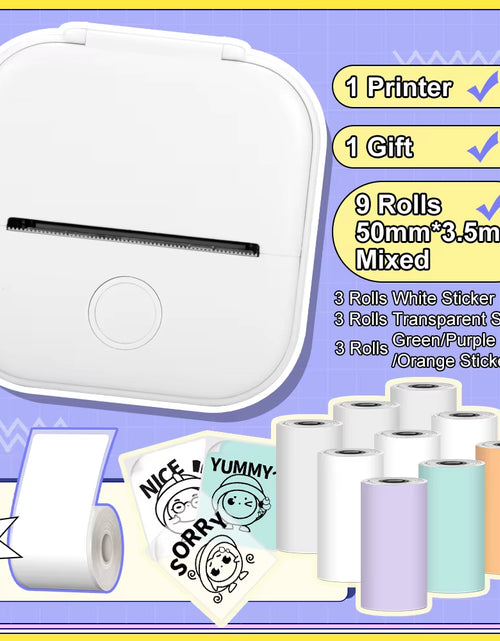 Load image into Gallery viewer, Phomemo T02 Pocket Printer Portable Thermal Printer Inkless Stickers Maker Mini Wireless Printer for Home School Office
