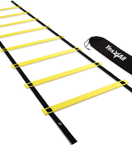 Speed and Agility Training Ladder with Carry Bag - 8 Rung (Yellow)