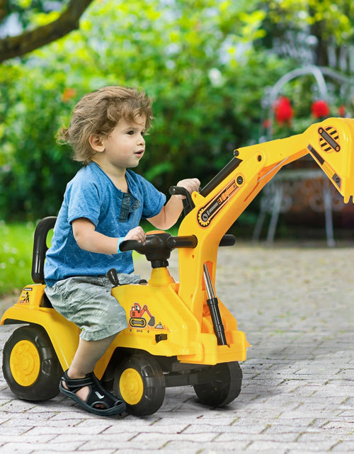 Load image into Gallery viewer, NO Power 3 in 1 Ride on Toy Excavator Digger Scooter Pulling Cart Pretend Play Construction Truck
