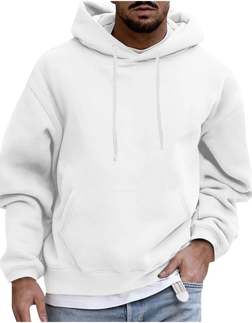 Load image into Gallery viewer, Hoodie for Men Big and Tall,Men Casual Overiszed Hoodies round Neck with Pocket Pullover Long Sleeve Tops Sweatshirt

