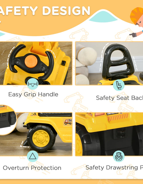 Load image into Gallery viewer, NO Power 3 in 1 Ride on Toy Excavator Digger Scooter Pulling Cart Pretend Play Construction Truck
