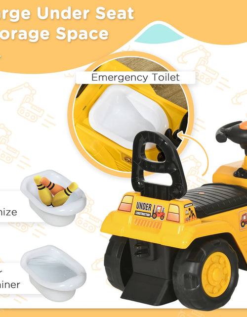 Load image into Gallery viewer, NO Power 3 in 1 Ride on Toy Excavator Digger Scooter Pulling Cart Pretend Play Construction Truck
