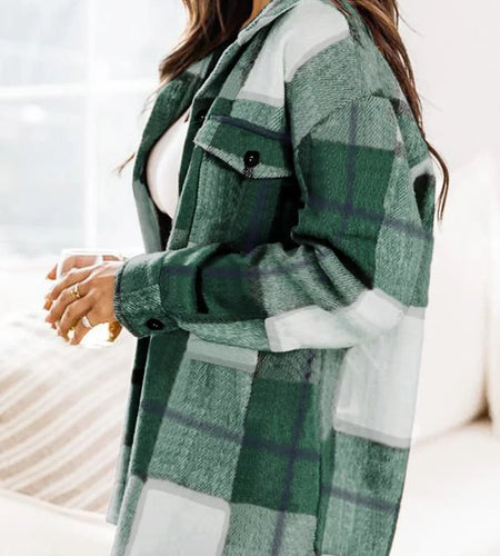 Flannel Shirts for Women Plaid Jackets Long Sleeve Shackets Womens Button down Coats Warm Blouses