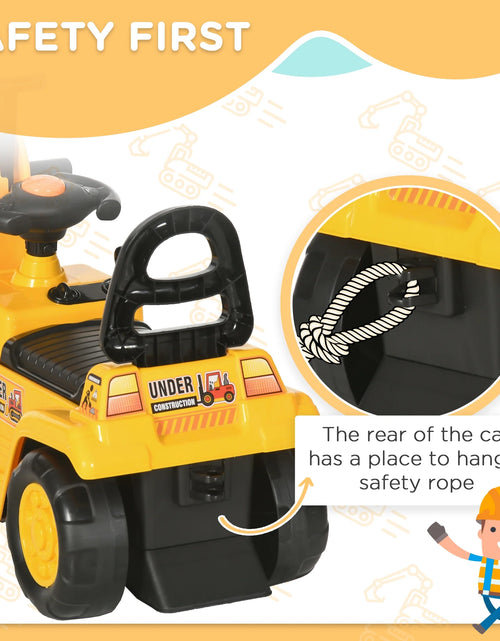 Load image into Gallery viewer, NO Power 3 in 1 Ride on Toy Excavator Digger Scooter Pulling Cart Pretend Play Construction Truck
